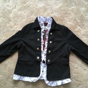 Lilia Military  Jacket with Removable Ruffles